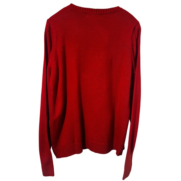 Karen Scott Red Reindeer Christmas Sweater Sequin Lights Ugly Holiday XL - Picture 4 of 5